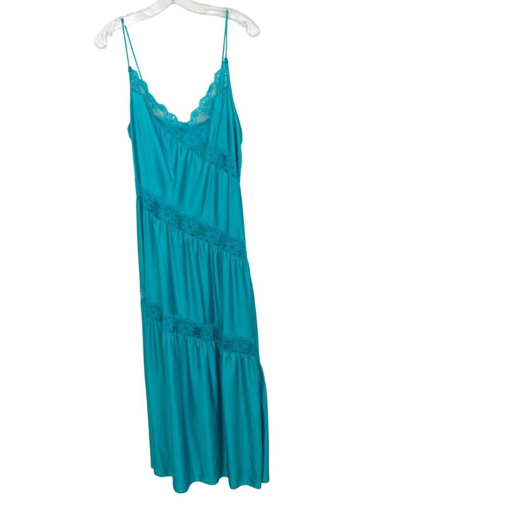 Vintage Henson Kickernick Lace Maxi Slip Nightgown Lingerie Dress USA - LARGE